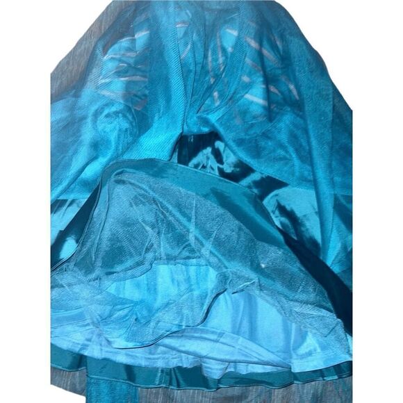 Vintage Cerulean Blue Corset & Tulle Strapless Dress - Picture 13 of 16